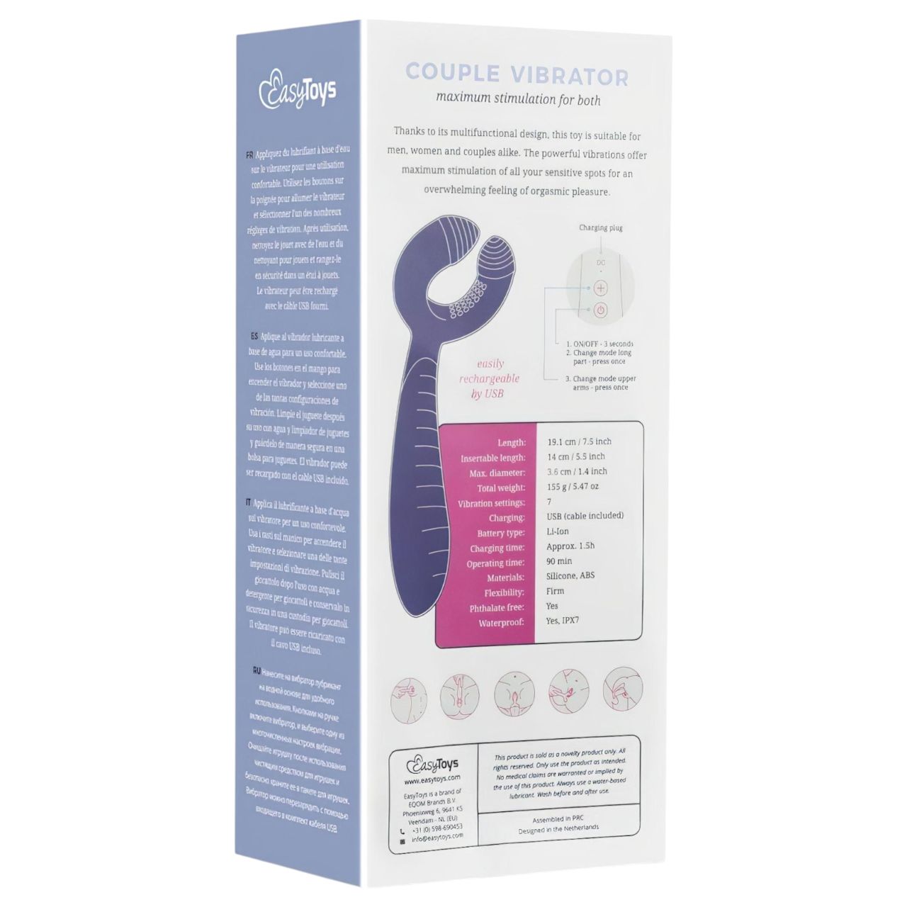 EasyToys Couple - akkus, vízálló párvibrátor (lila) EasyToys Couple - akkus, vízálló párvibrátor (lila)