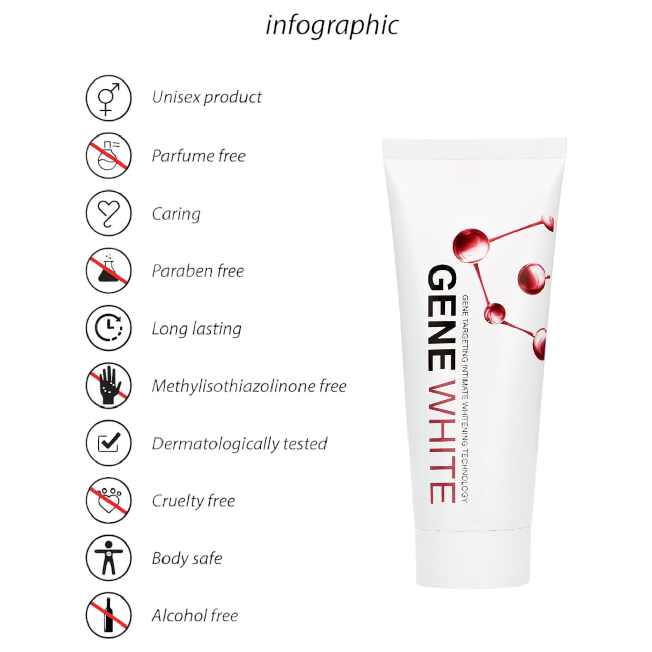 Pharmquests Gene White - bőrfehérítő krém (100 ml)