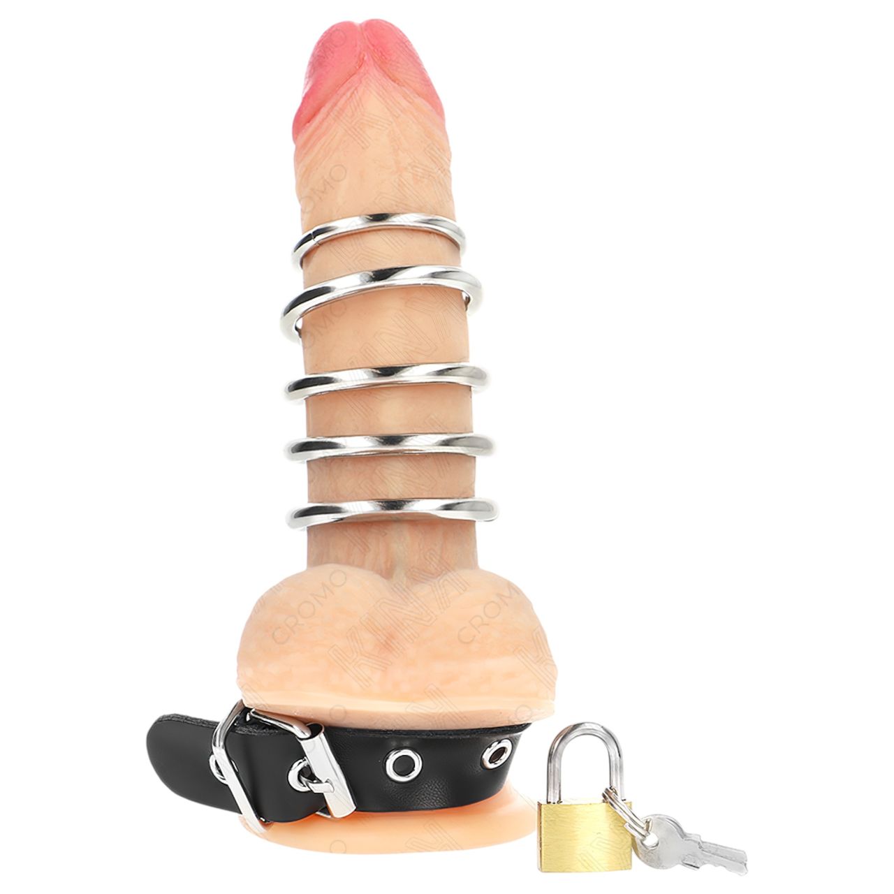 Kink - péniszgyűrű fémgyűrűkkel (fekete) Kink - péniszgyűrű fémgyűrűkkel (fekete)