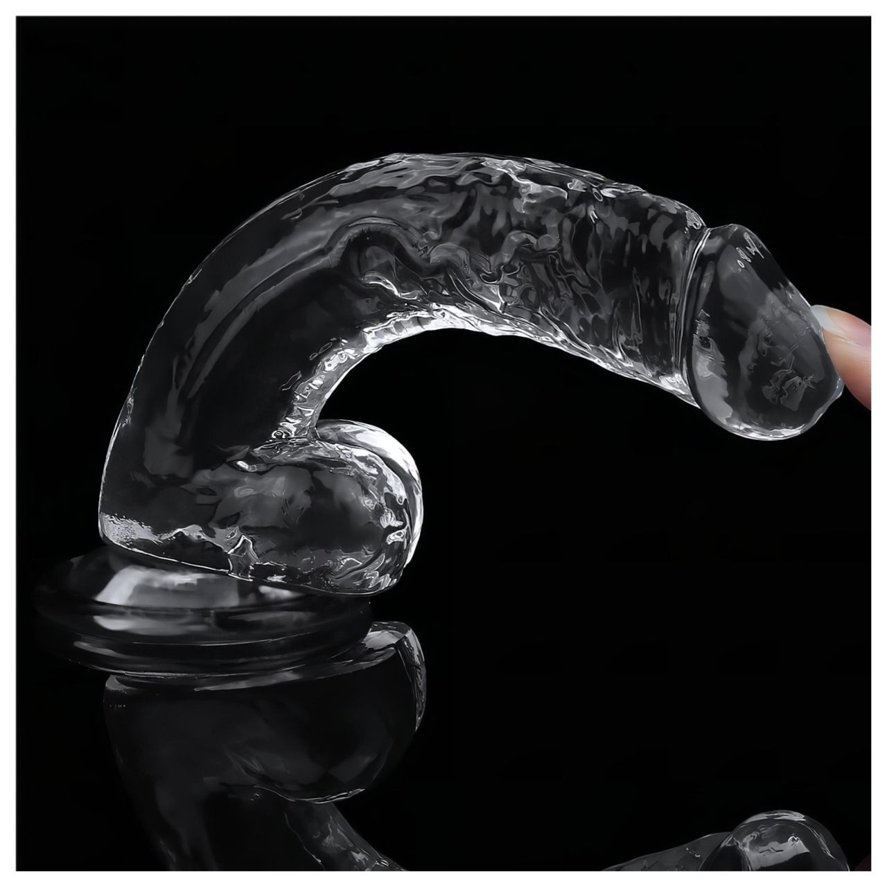 Lovetoy Flawless Clear - tapadókorongos dildó - 19 cm (átlátszó) Lovetoy Flawless Clear - tapadókorongos dildó - 19 cm (átlátszó)
