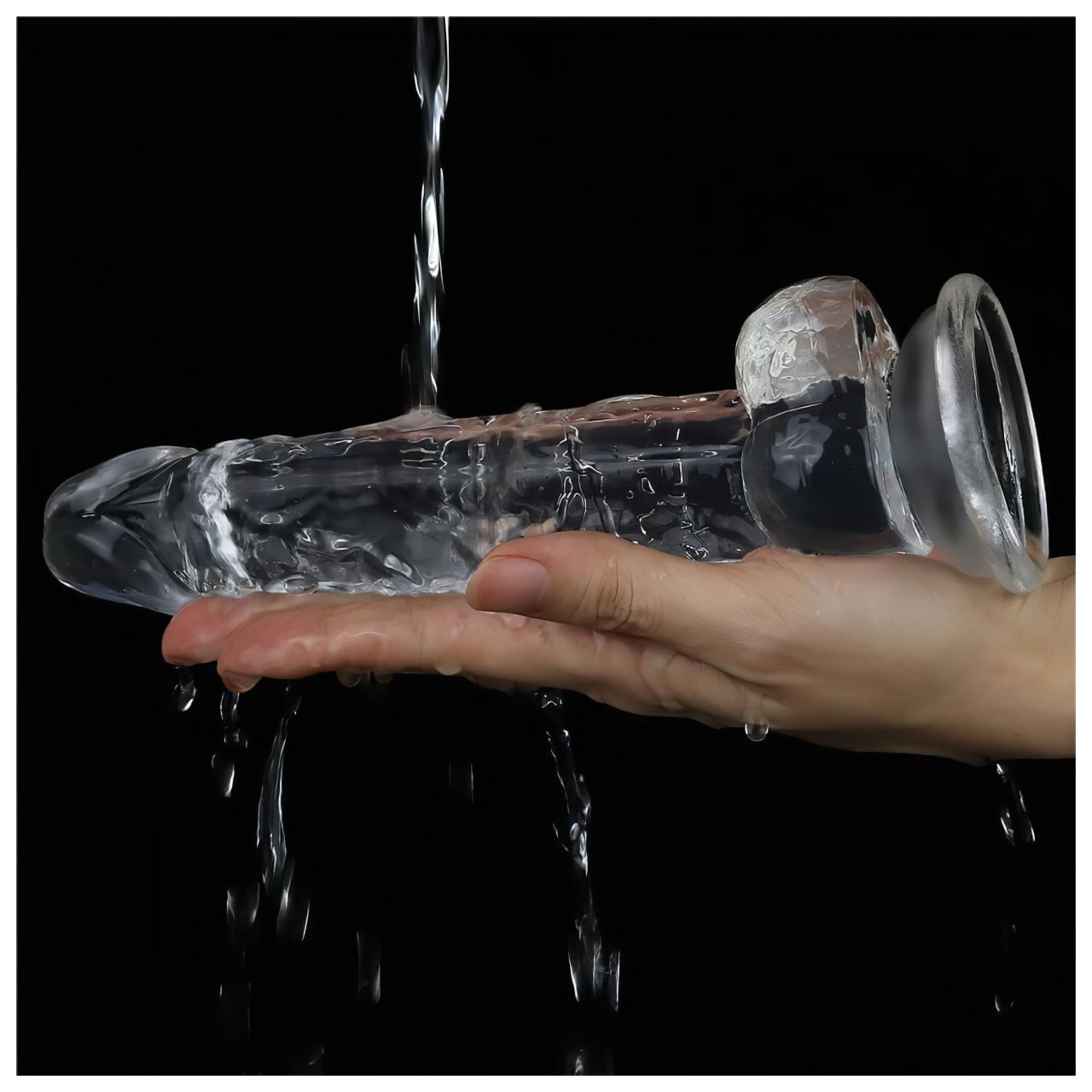 Lovetoy Flawless Clear - tapadókorongos dildó - 19 cm (átlátszó) Lovetoy Flawless Clear - tapadókorongos dildó - 19 cm (átlátszó)