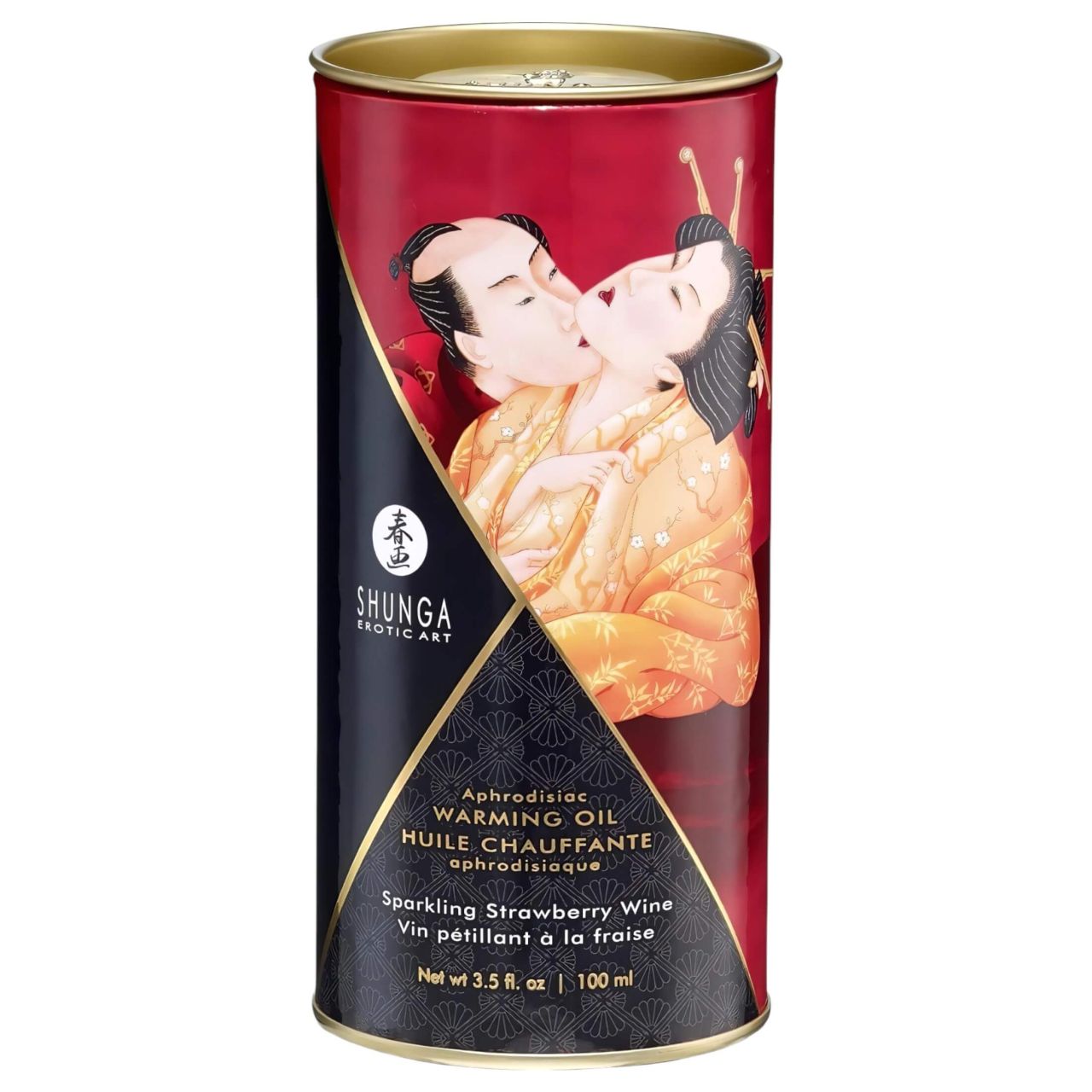 Shunga - melegítő masszázsolaj - pezsgő-eper (100 ml)