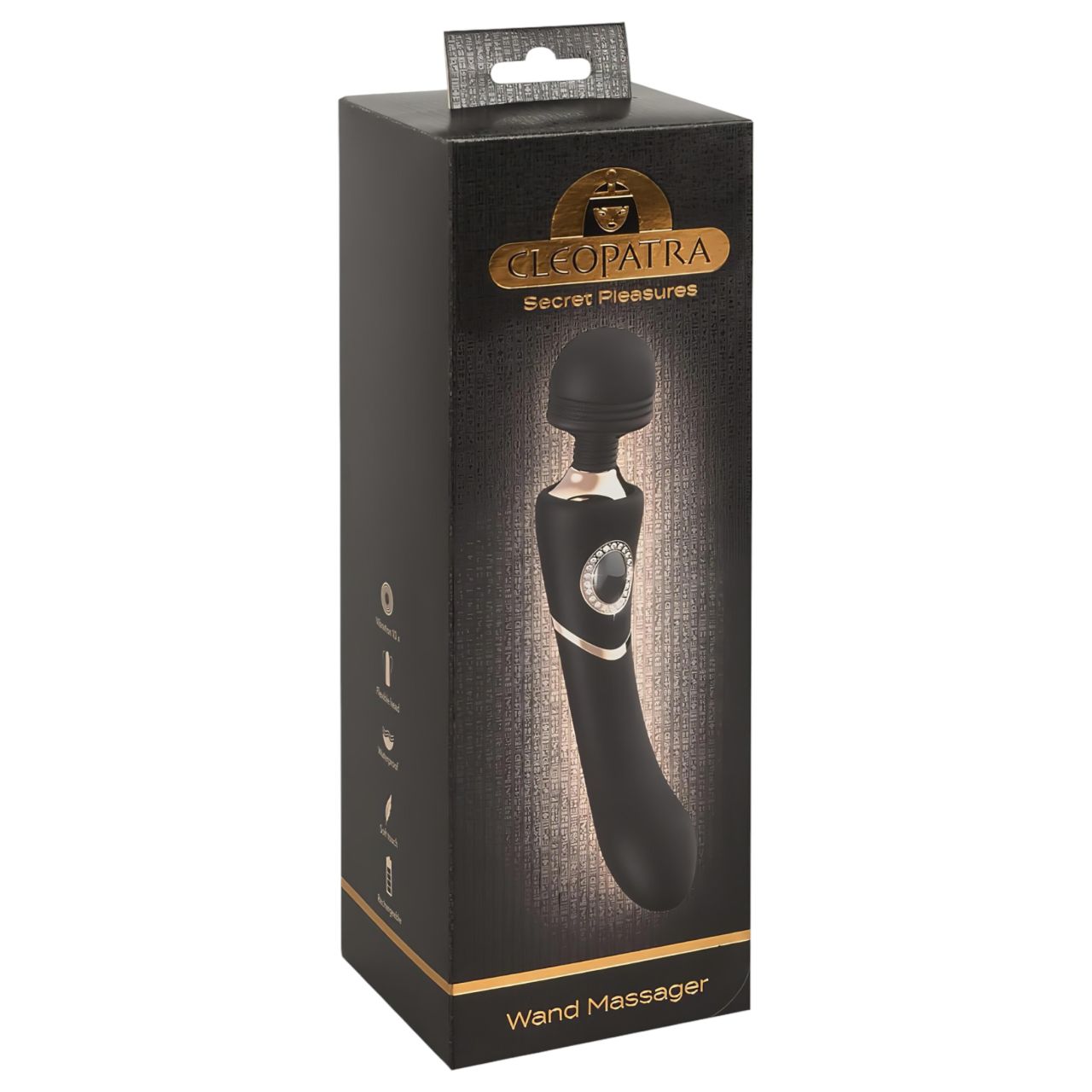 Cleopatra Wand - prémium masszírozó vibrátor strasszokkal (fekete) Cleopatra Wand - prémium masszírozó vibrátor strasszokkal (fekete)