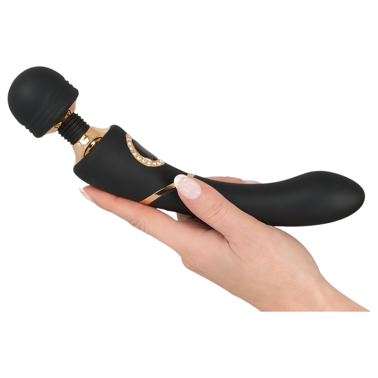 Cleopatra Wand - prémium masszírozó vibrátor strasszokkal (fekete) Cleopatra Wand - prémium masszírozó vibrátor strasszokkal (fekete)