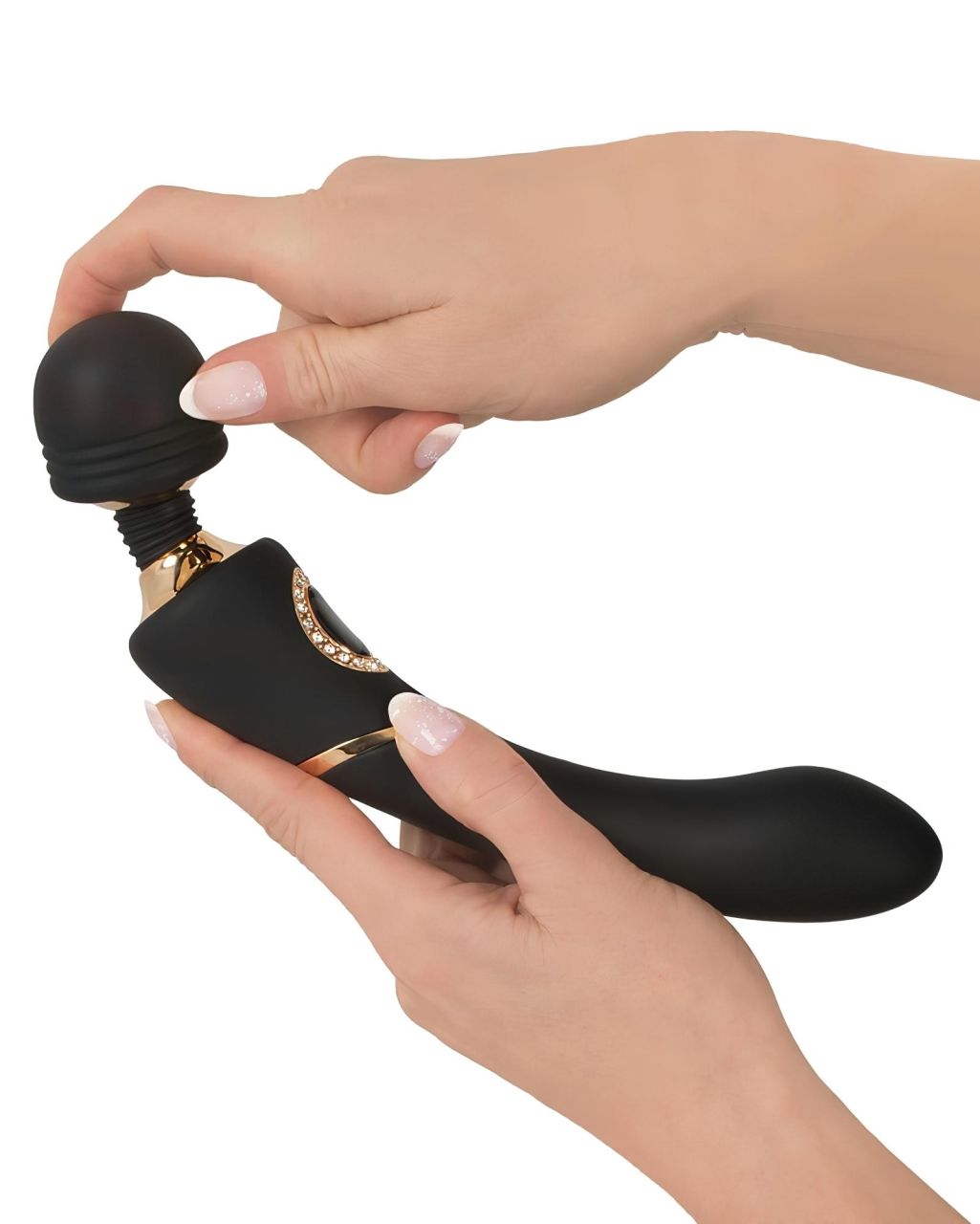 Cleopatra Wand - prémium masszírozó vibrátor strasszokkal (fekete) Cleopatra Wand - prémium masszírozó vibrátor strasszokkal (fekete)