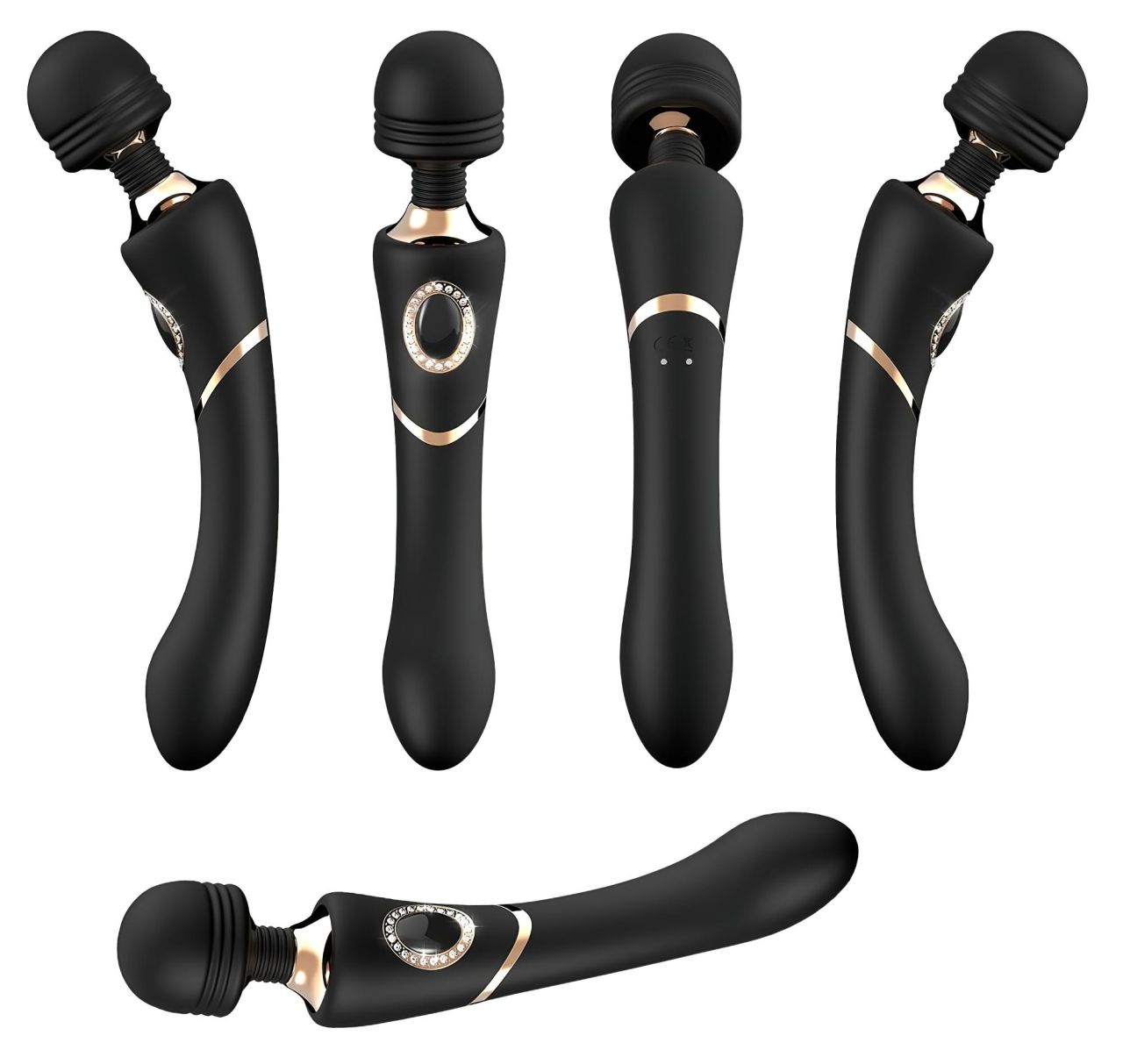Cleopatra Wand - prémium masszírozó vibrátor strasszokkal (fekete) Cleopatra Wand - prémium masszírozó vibrátor strasszokkal (fekete)