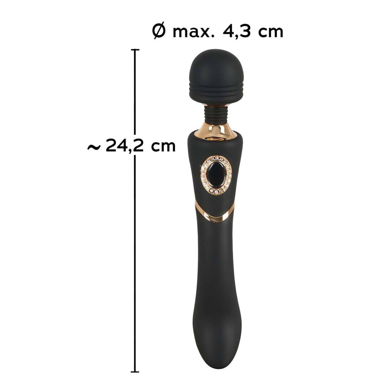 Cleopatra Wand - prémium masszírozó vibrátor strasszokkal (fekete) Cleopatra Wand - prémium masszírozó vibrátor strasszokkal (fekete)