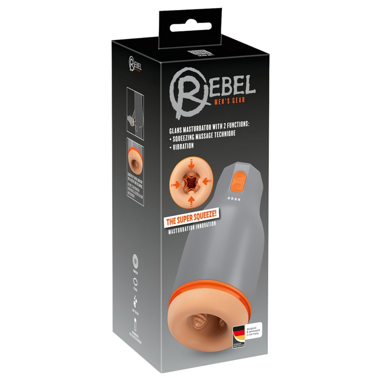 Rebel - vízálló szorító maszturbátor (szürke) Rebel - vízálló szorító maszturbátor (szürke)