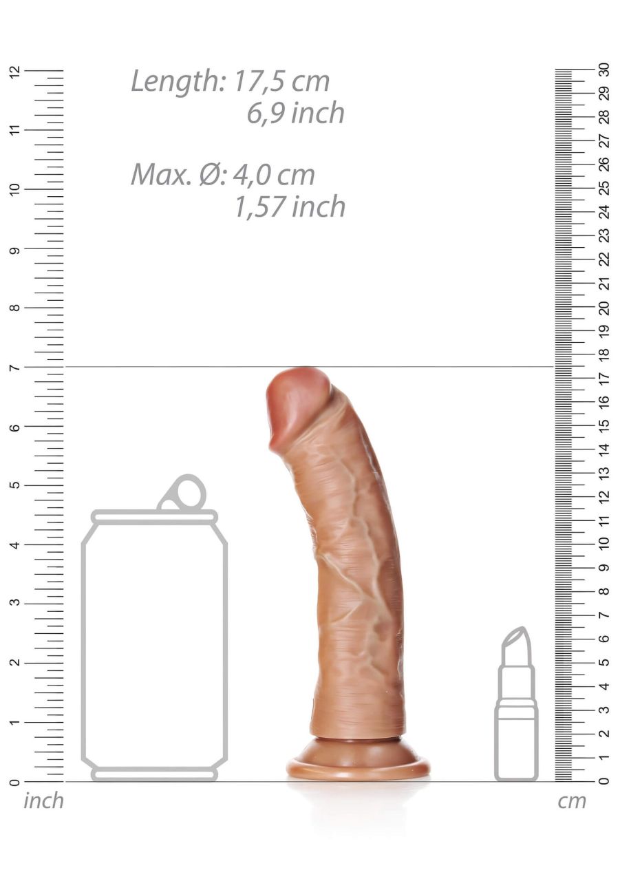 RealRock - realisztikus dildó - 15,5 cm (sötét testszínű)