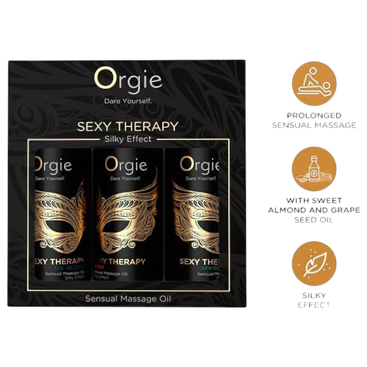 Orgie Sexy Therapy - érzéki masszázsolaj szett (3 × 30 ml)