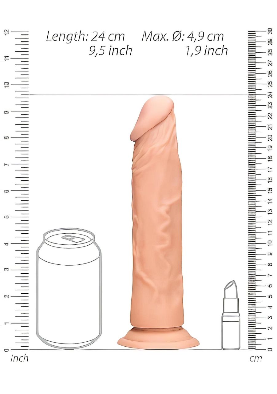 RealRock Dong 9 - élethű dildó (23 cm, testszínű) RealRock Dong 9 - élethű dildó (23 cm, testszínű)