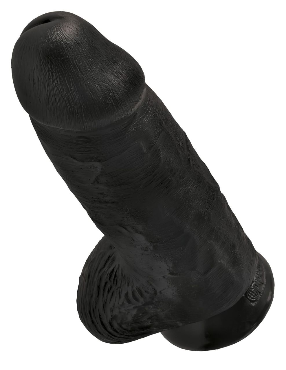 King Cock 9 Chubby - tapadókorongos, herés dildó (23 cm, fekete)