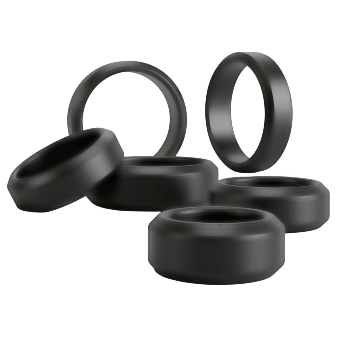 You2Toys - pénisz- és heregyűrű szett (fekete) - 6 db