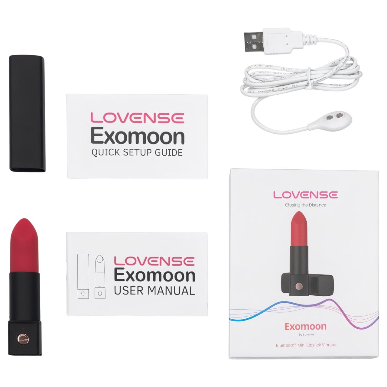 Lovense Exomoon - rúzs formájú mini vibrátor (fekete)