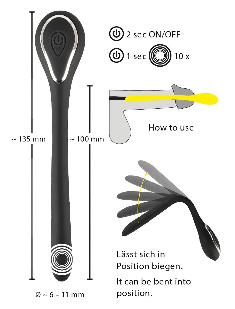 Penis Plug Dilator - akkus, vibrációs dilátor (1 cm, fekete) Penis Plug Dilator - akkus, vibrációs dilátor (1 cm, fekete)