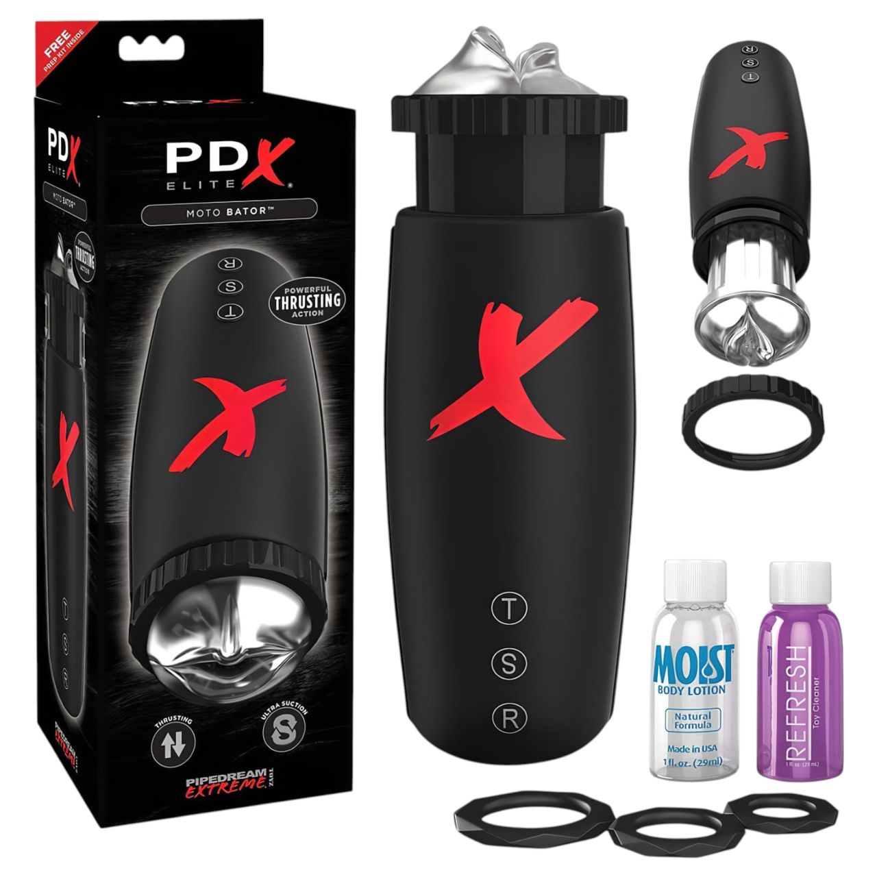 PDX Moto Bator - szívó, fel-le mozgó ajkak maszturbátor (fekete) PDX Moto Bator - szívó, fel-le mozgó ajkak maszturbátor (fekete)