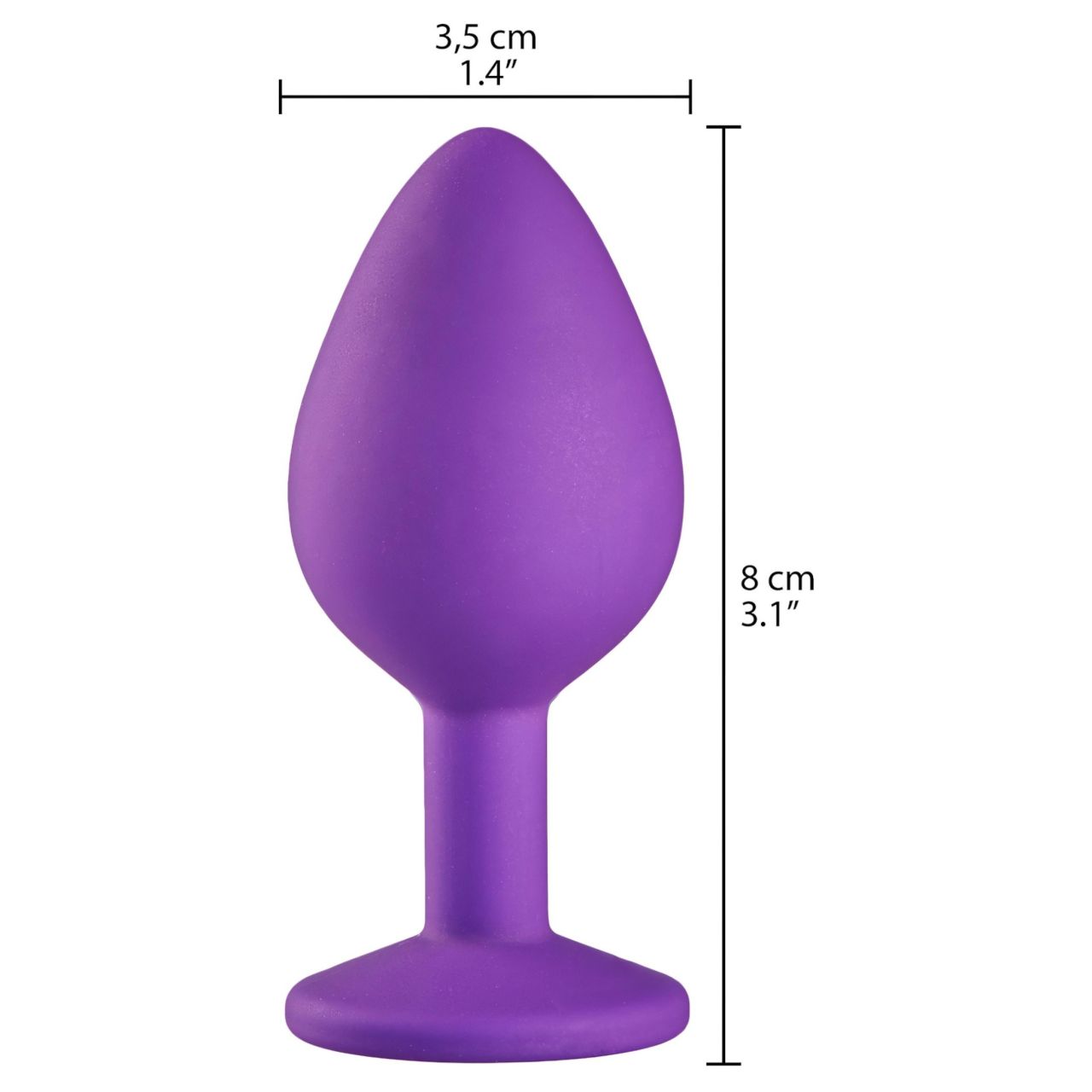 Baseks - kristályköves szilikon anál plug (lila) - 8 cm Baseks - kristályköves szilikon anál plug (lila) - 8 cm