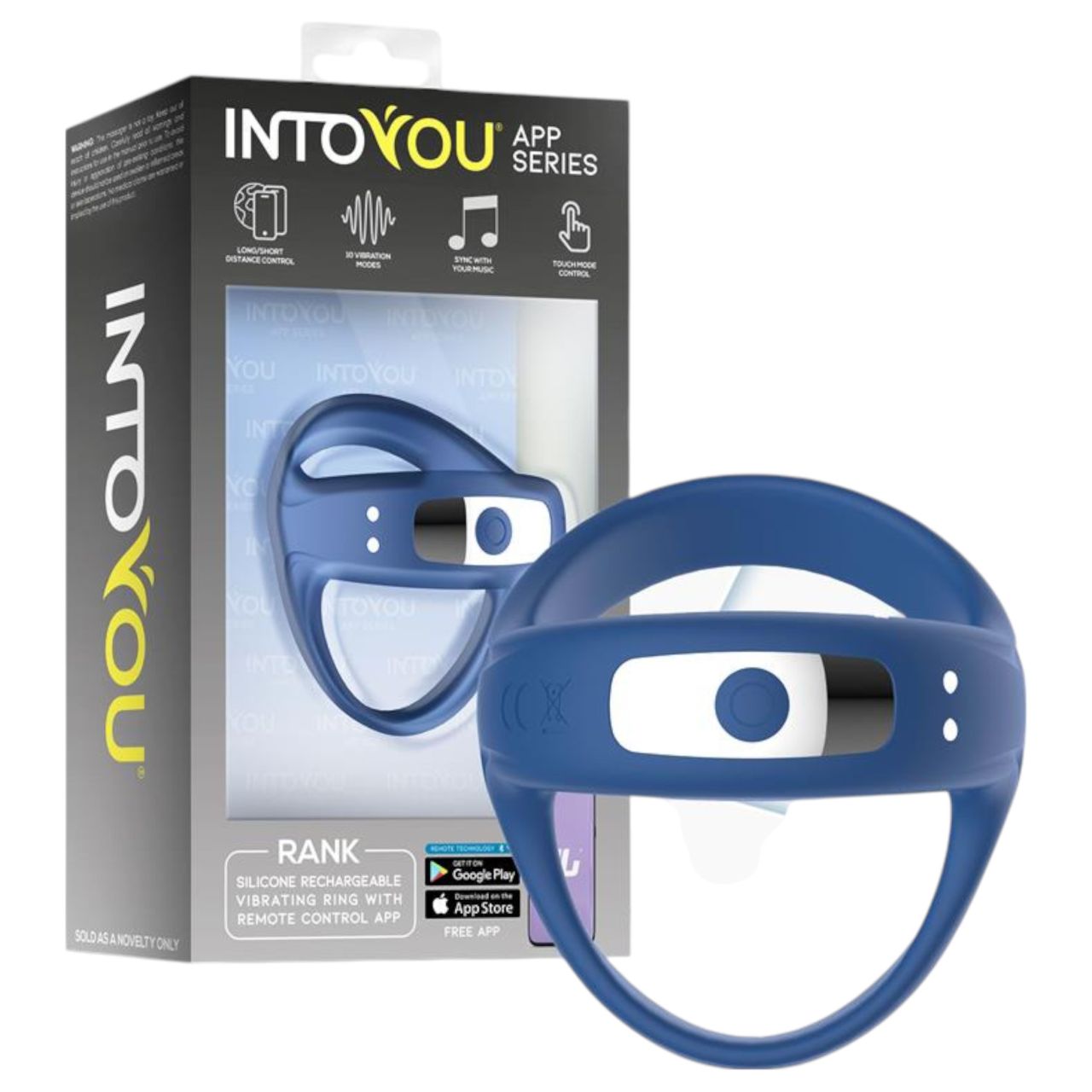 INTOYOU - App-vezérelt vibrációs pénisz- és heregyűrű, férfiaknak (kék) INTOYOU - App-vezérelt vibrációs pénisz- és heregyűrű, férfiaknak (kék)