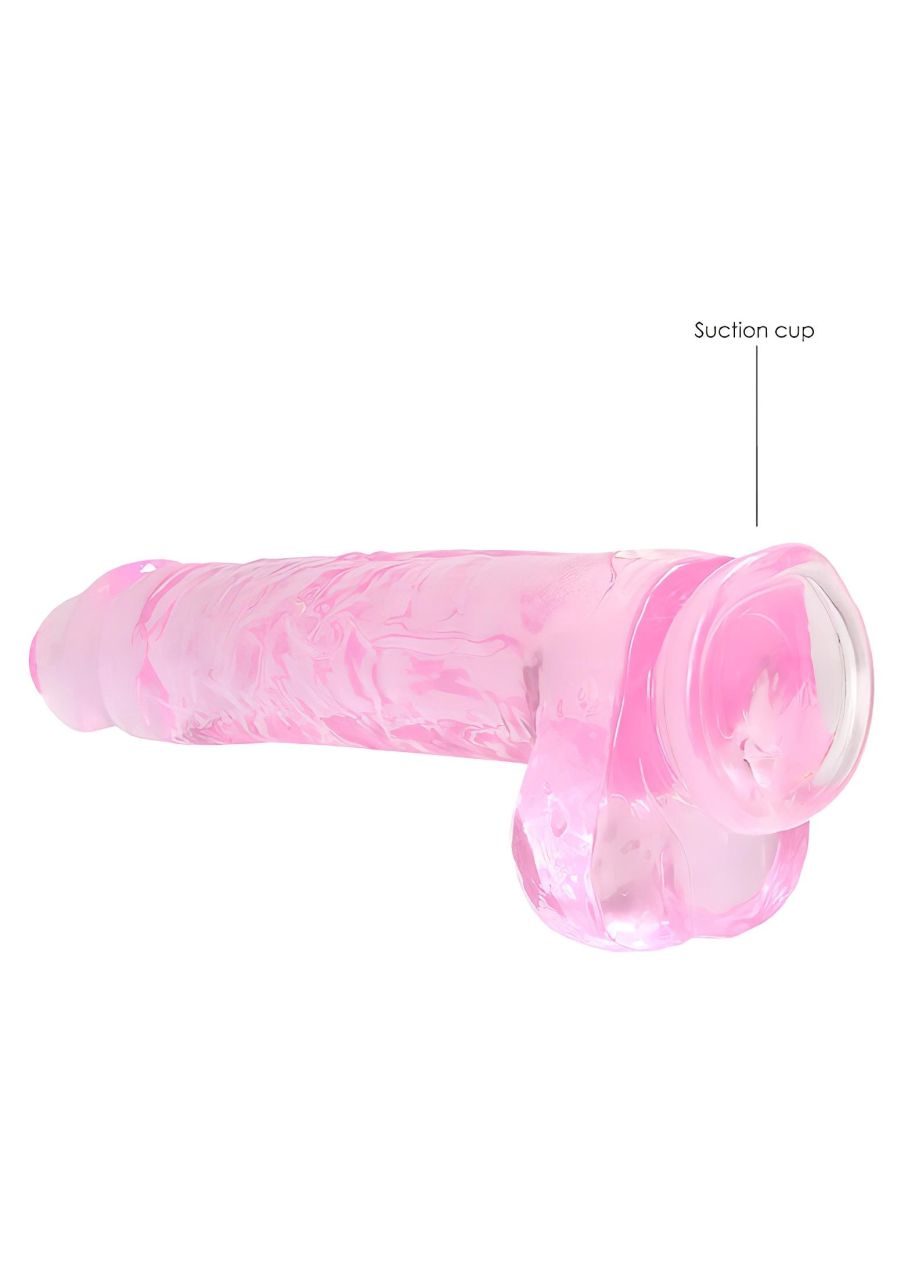 RealRock - átlátszó élethű dildó (pink, 22 cm) RealRock - átlátszó élethű dildó (pink, 22 cm)