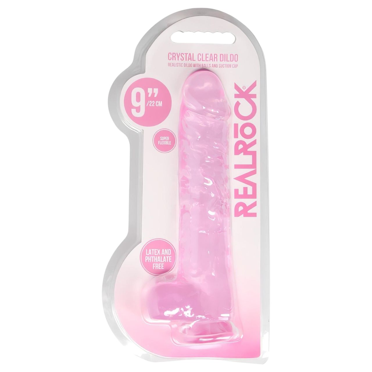 RealRock - átlátszó élethű dildó (pink, 22 cm) RealRock - átlátszó élethű dildó (pink, 22 cm)
