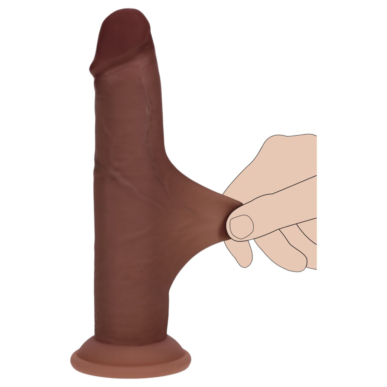 RealRock - dupla sűrűségű élethű dildó (barna) - 18,5 cm RealRock - dupla sűrűségű élethű dildó (barna) - 18,5 cm