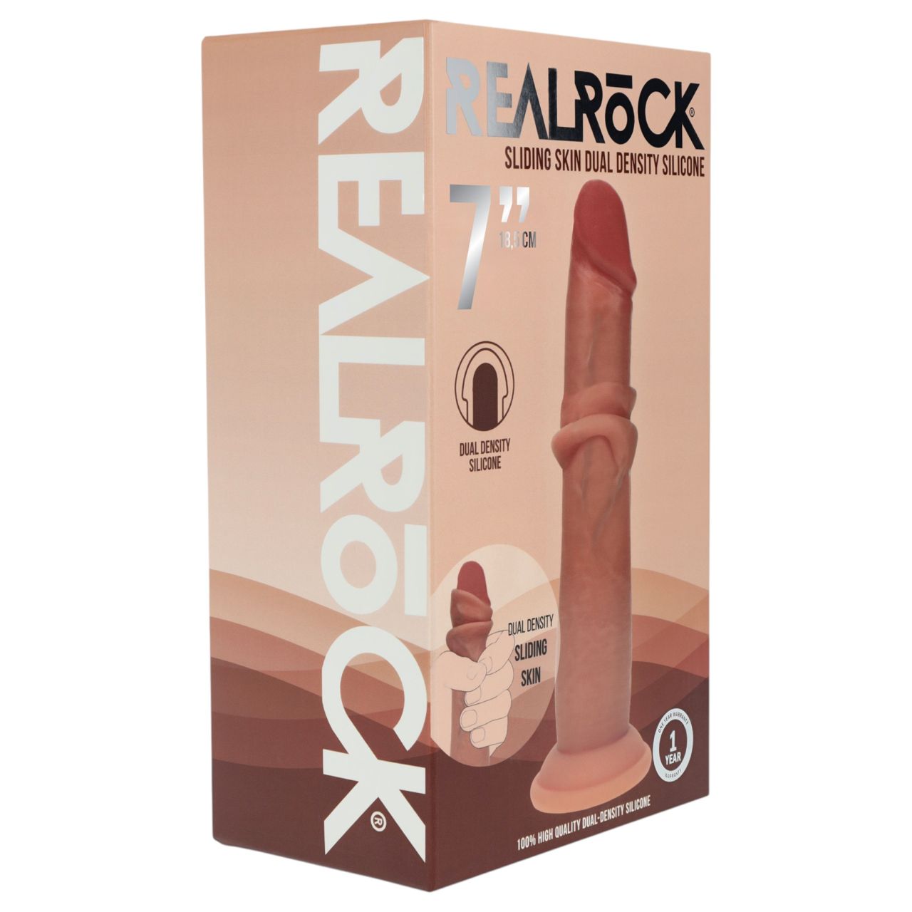 RealRock - dupla sűrűségű élethű dildó (napbarnított) - 18,5 cm RealRock - dupla sűrűségű élethű dildó (napbarnított) - 18,5 cm