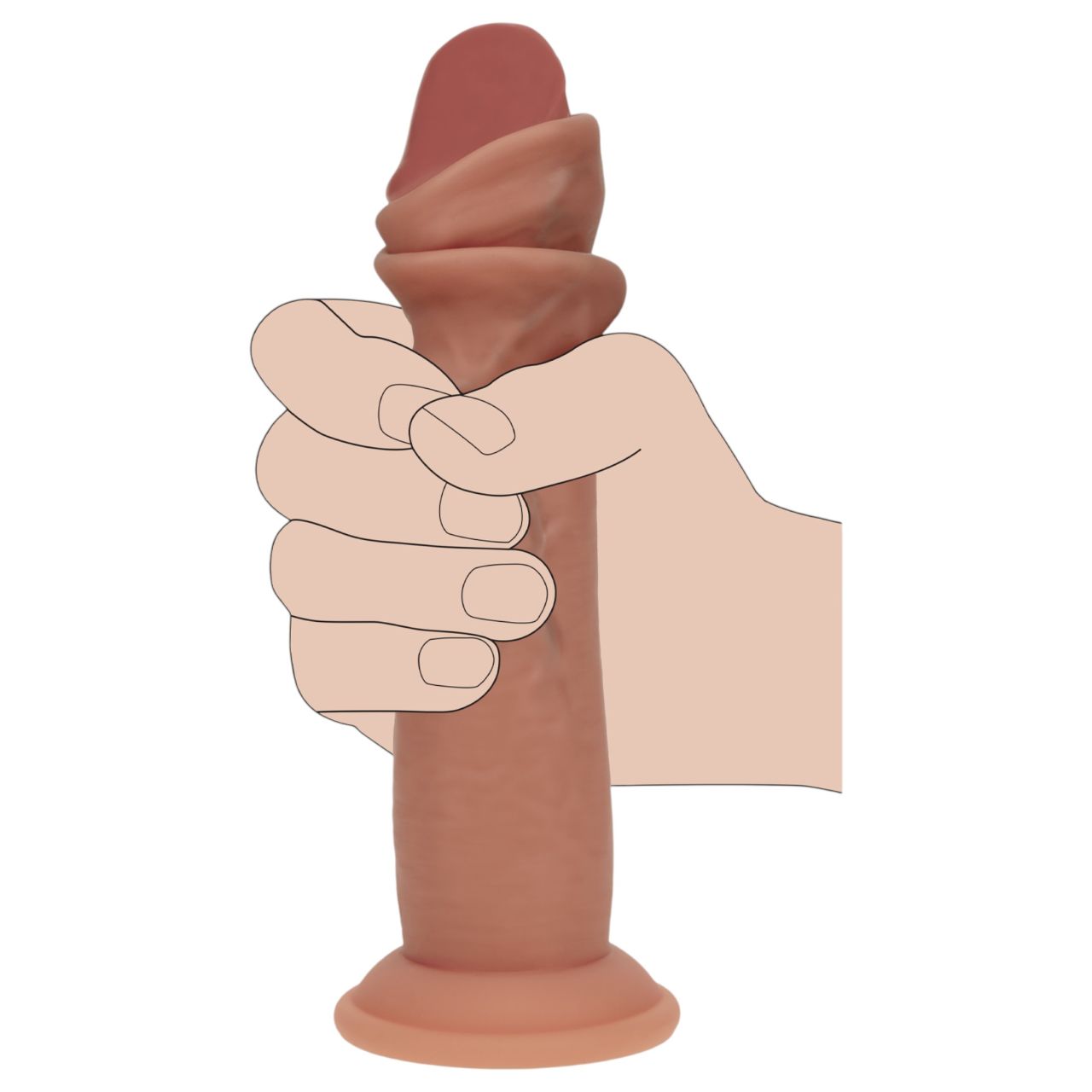 RealRock - dupla sűrűségű élethű dildó (napbarnított) - 18,5 cm RealRock - dupla sűrűségű élethű dildó (napbarnított) - 18,5 cm