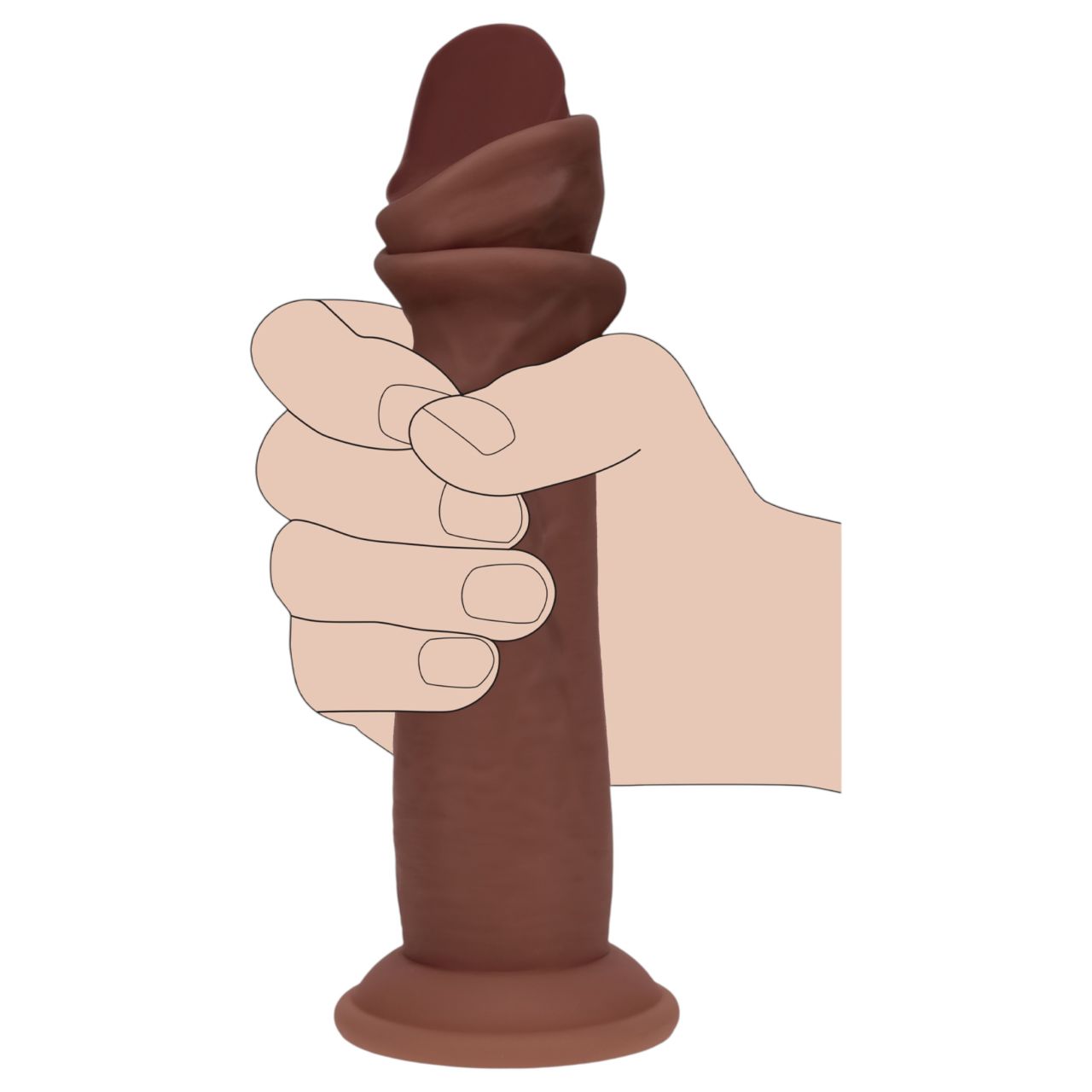 RealRock - dupla sűrűségű élethű dildó (barna) - 20,5 cm RealRock - dupla sűrűségű élethű dildó (barna) - 20,5 cm
