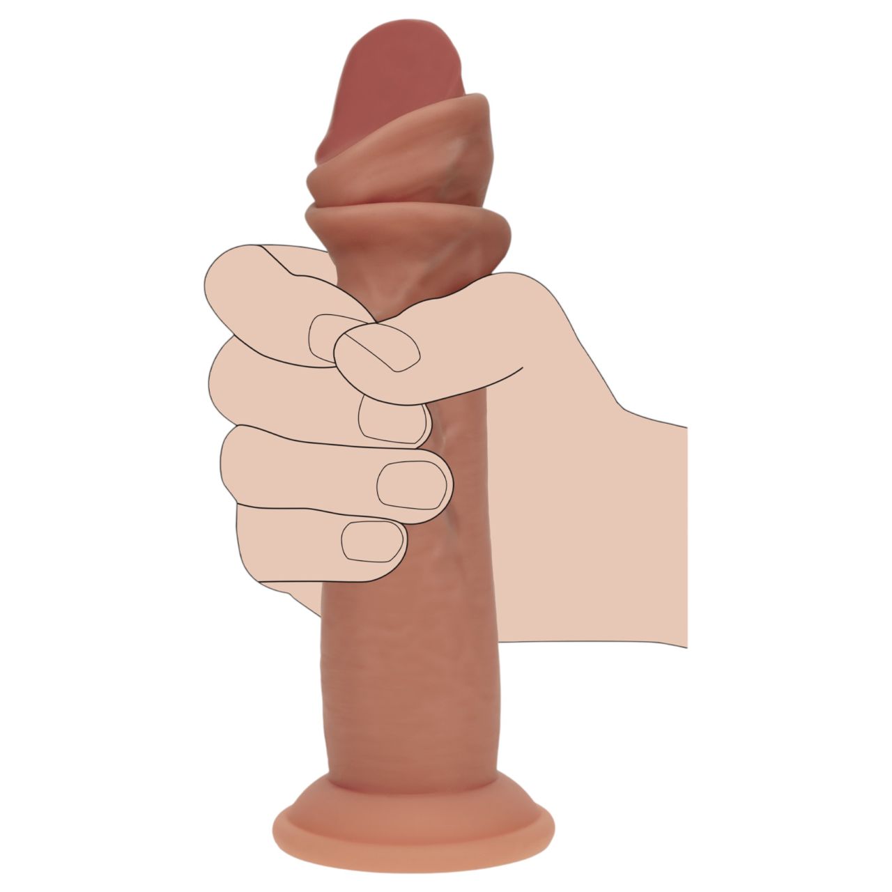 RealRock - dupla sűrűségű élethű dildó (napbarnított) - 20,5 cm RealRock - dupla sűrűségű élethű dildó (napbarnított) - 20,5 cm