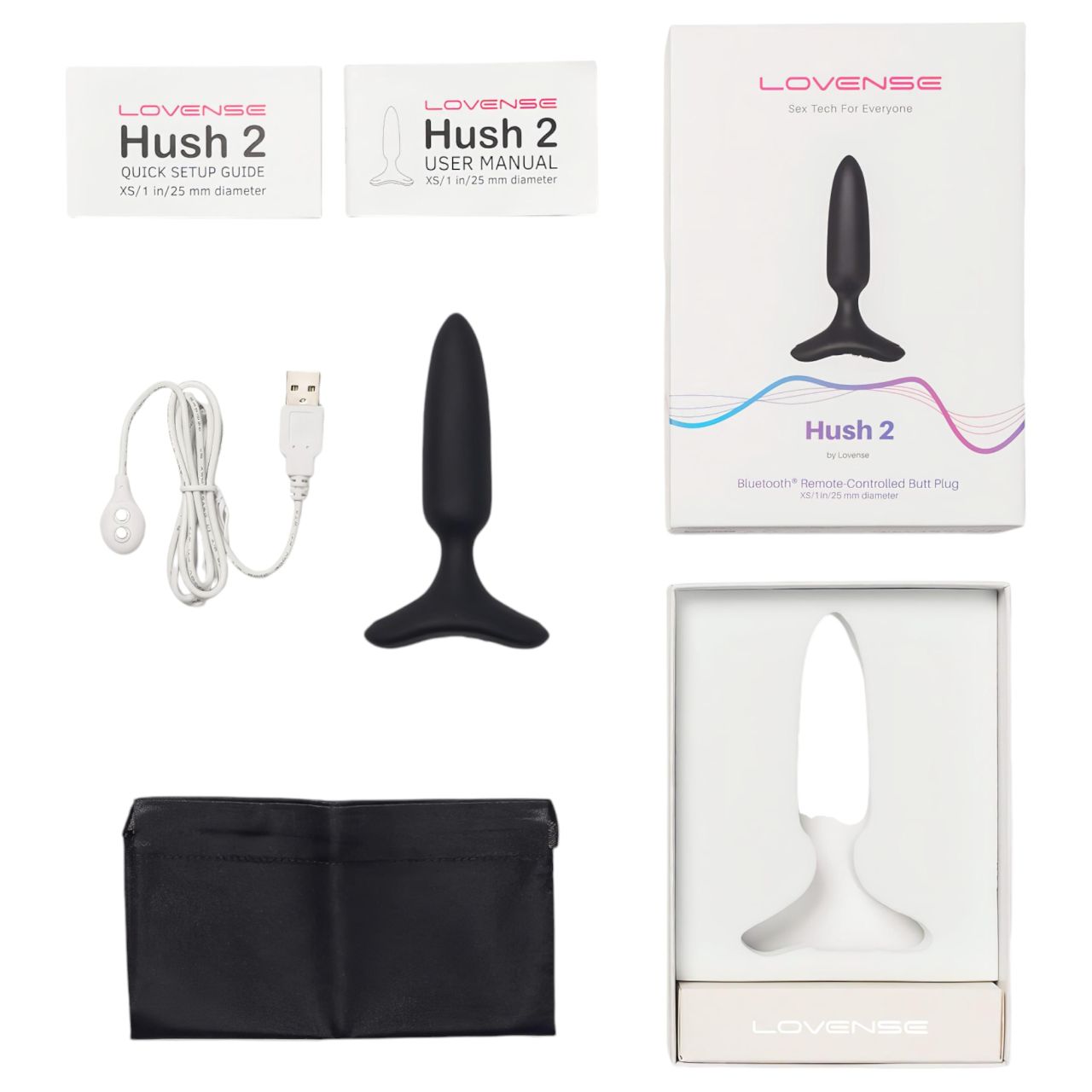 LOVENSE Hush 2 XS - akkus kis anál vibrátor (25 mm, fekete) LOVENSE Hush 2 XS - akkus kis anál vibrátor (25 mm, fekete)