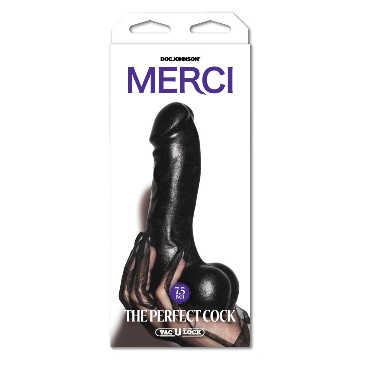 Doc Johnson The Perfect Cock - élethű dildó (fekete) - 19 cm Doc Johnson The Perfect Cock - élethű dildó (fekete) - 19 cm