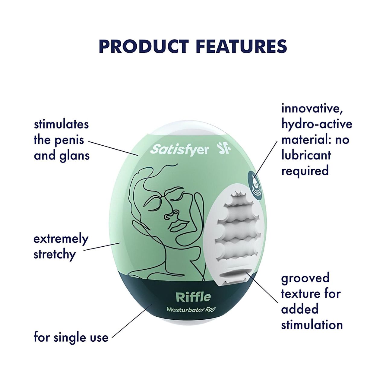 Satisfyer Egg Riffle - tojás maszturbátor (1 db) Satisfyer Egg Riffle - tojás maszturbátor (1 db)