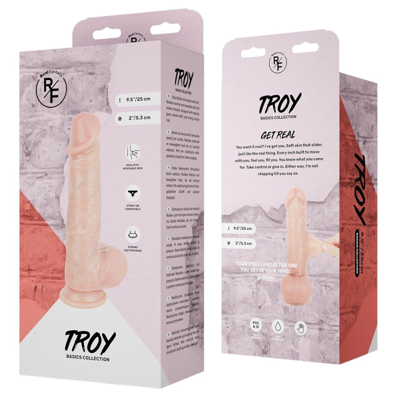 Real Fantasy Troy - élethű dildó mozgó bőrrel (testszínű) - 25 cm Real Fantasy Troy - élethű dildó mozgó bőrrel (testszínű) - 25 cm