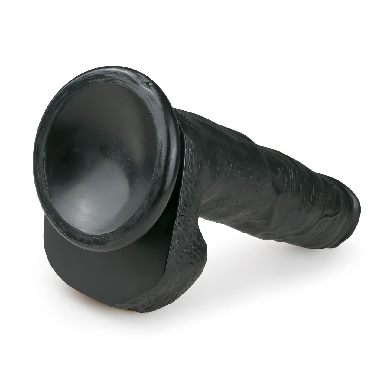 EasyToys - tapadókorongos, herés dildó (22,5 cm, fekete) EasyToys - tapadókorongos, herés dildó (22,5 cm, fekete)