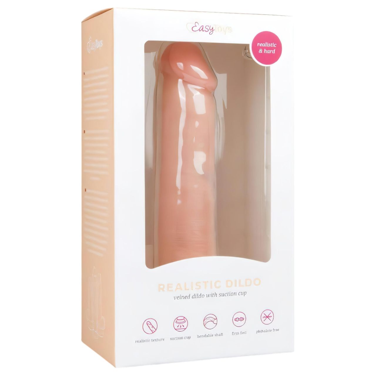 EasyToys - élethű dildó tapadókoronggal (20,5 cm, bőrszínű) EasyToys - élethű dildó tapadókoronggal (20,5 cm, bőrszínű)