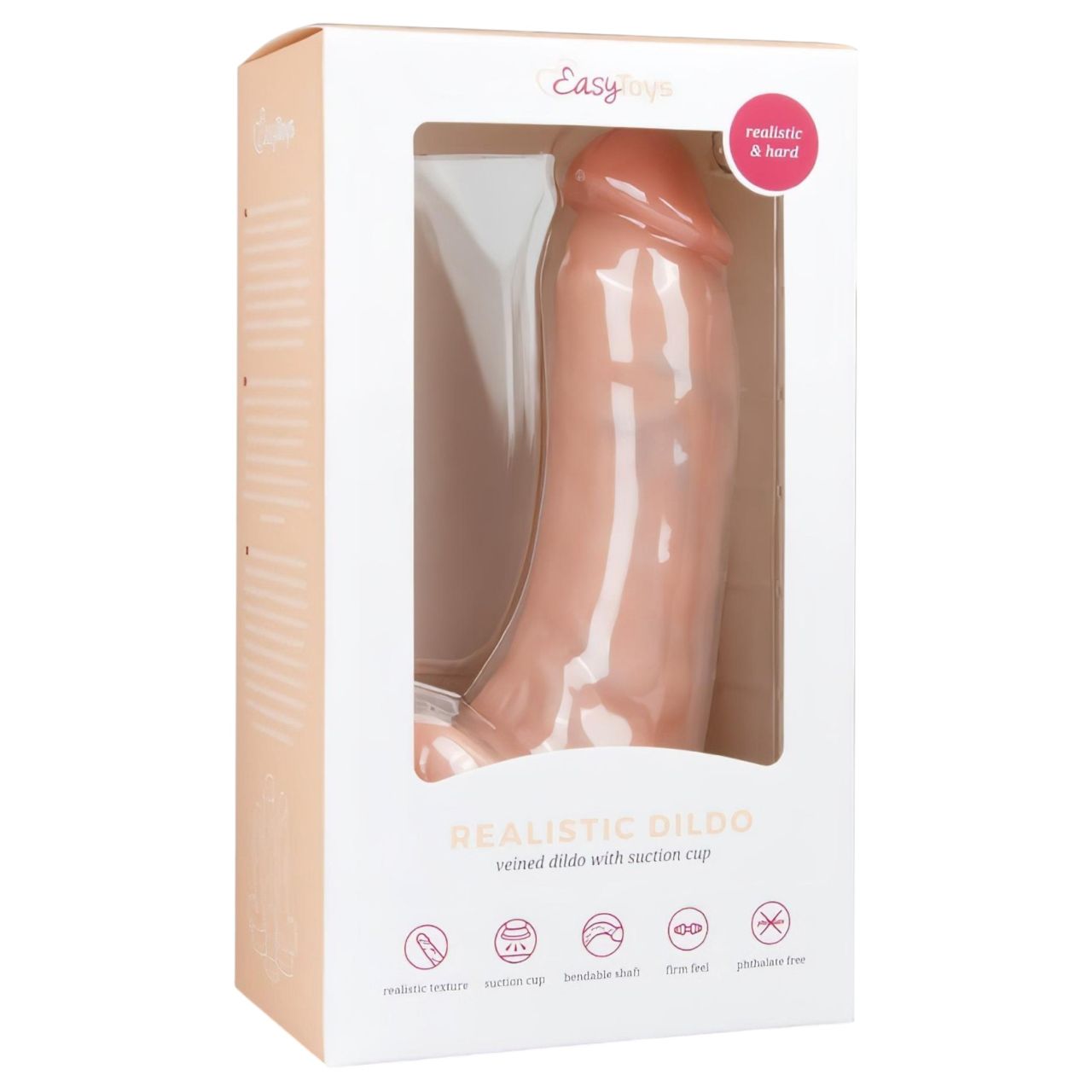 EasyToys - tapadókorongos, herés dildó (20 cm, testszínű) EasyToys - tapadókorongos, herés dildó (20 cm, testszínű)