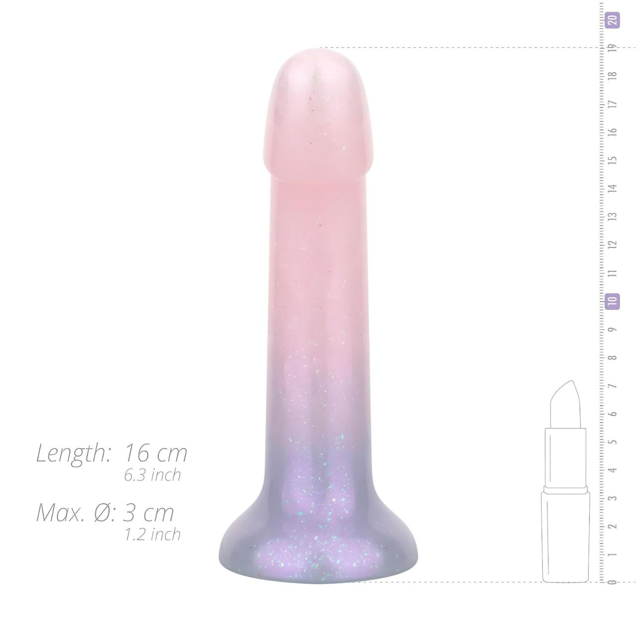 EasyToys Mermaid - csillámos dildó - 15 cm (pink) EasyToys Mermaid - csillámos dildó - 15 cm (pink)