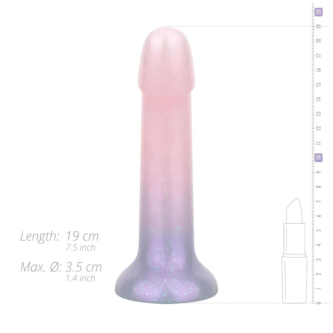 EasyToys Mermaid - csillámos dildó - 19 cm (pink) EasyToys Mermaid - csillámos dildó - 19 cm (pink)
