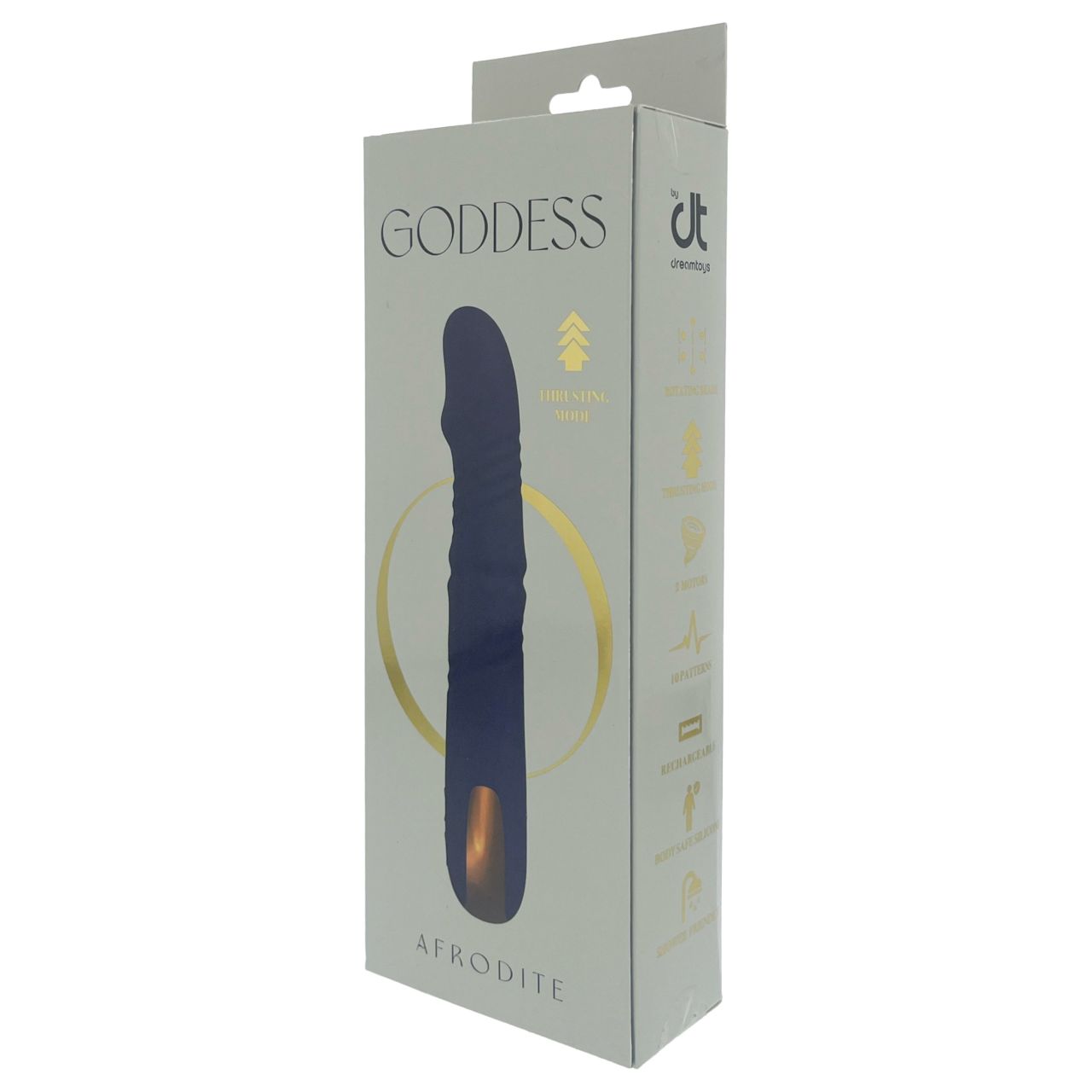 Goddess - lökő forgógyöngysoros vibrátor (sötétkék)