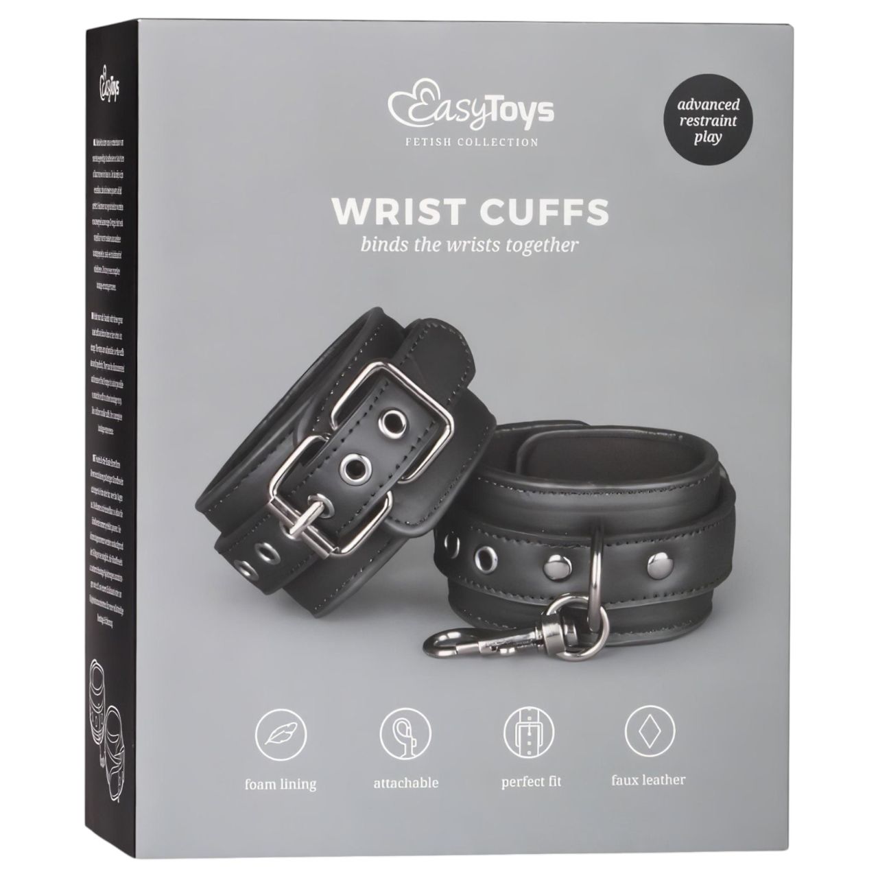 EasyToys - műbőr bilincs (fekete) EasyToys - műbőr bilincs (fekete)