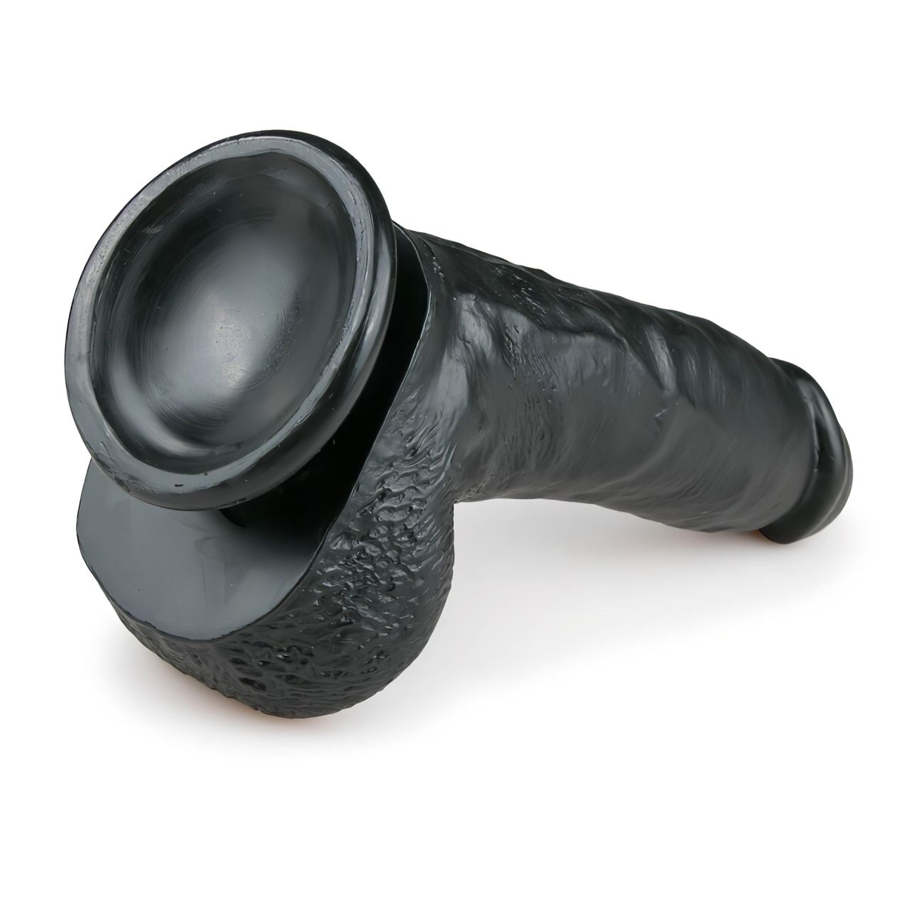 EasyToys - tapadókorongos, herés dildó (20 cm, fekete) EasyToys - tapadókorongos, herés dildó (20 cm, fekete)