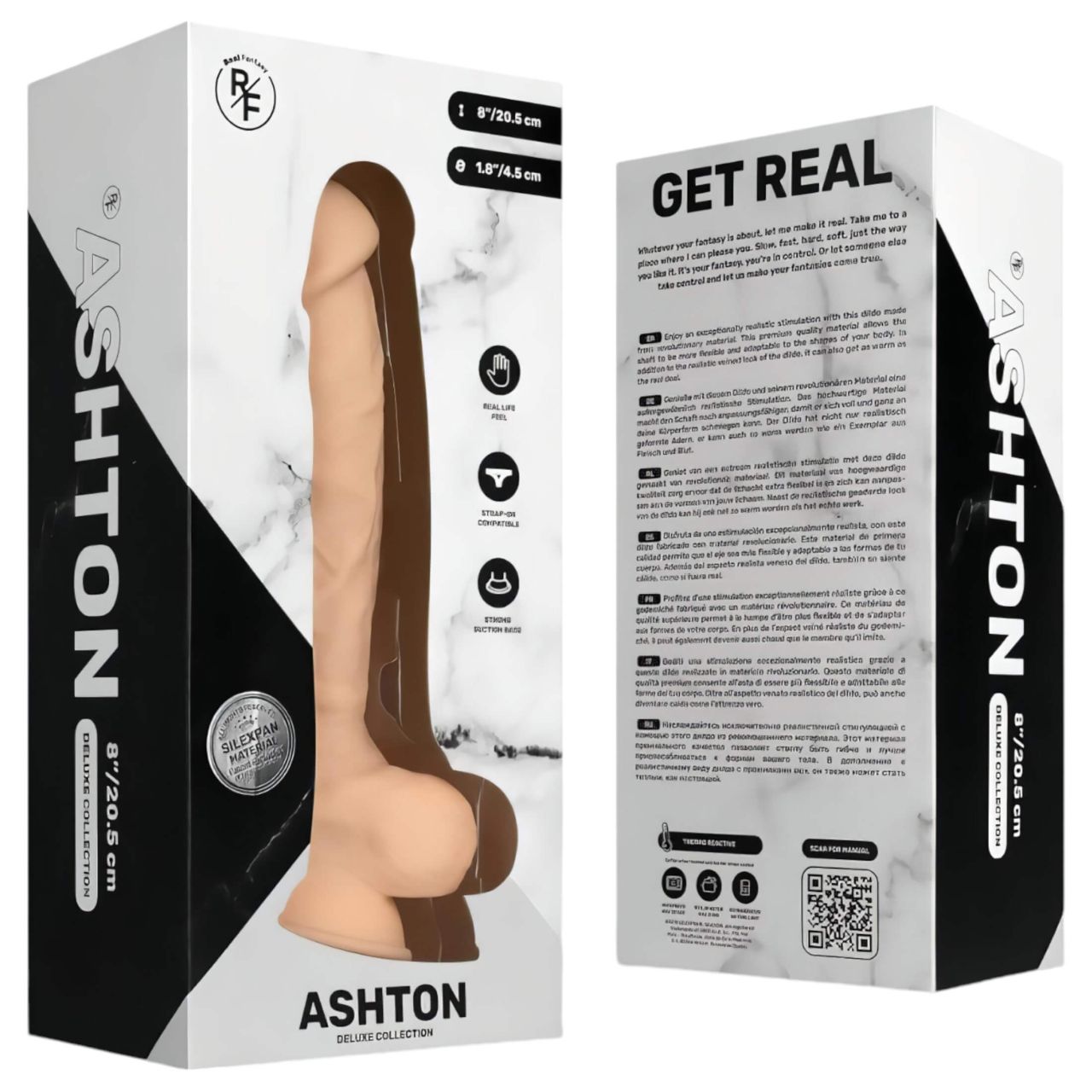 Real Fantasy Ashton - herés, élethű dildó - 20,5 cm (testszínű) Real Fantasy Ashton - herés, élethű dildó - 20,5 cm (testszínű)