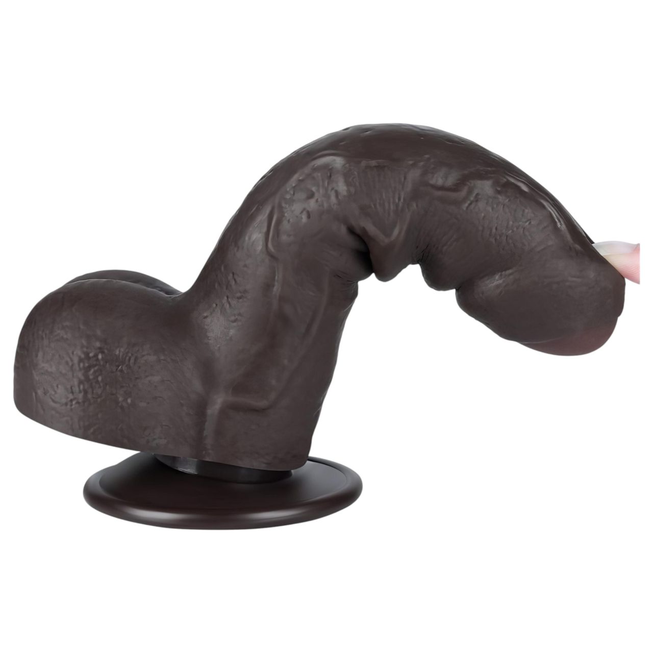 Lovetoy Sliding-Skin - herés kétrétegű dildó - 18,3 cm (barna) Lovetoy Sliding-Skin - herés kétrétegű dildó - 18,3 cm (barna)