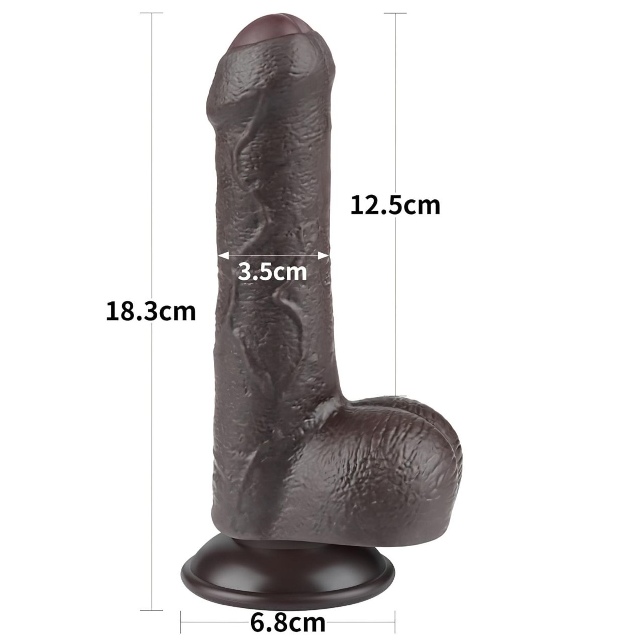 Lovetoy Sliding-Skin - herés kétrétegű dildó - 18,3 cm (barna) Lovetoy Sliding-Skin - herés kétrétegű dildó - 18,3 cm (barna)