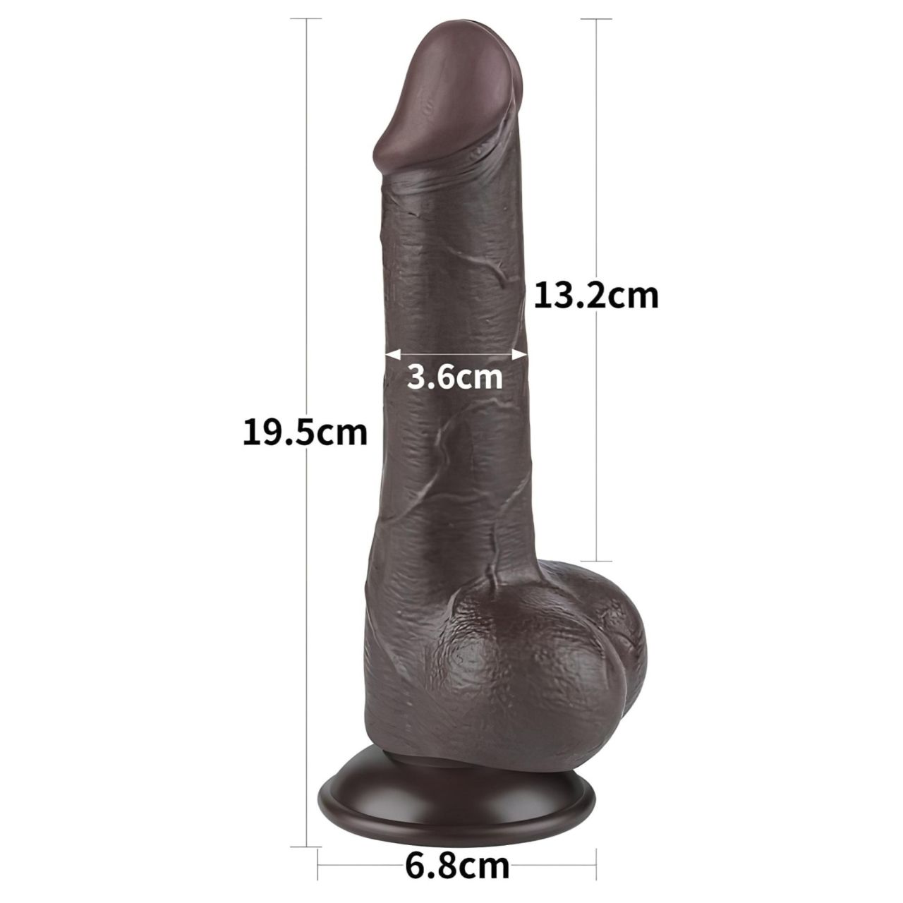 Lovetoy Sliding-Skin - herés kétrétegű dildó - 19,5 cm (barna) Lovetoy Sliding-Skin - herés kétrétegű dildó - 19,5 cm (barna)