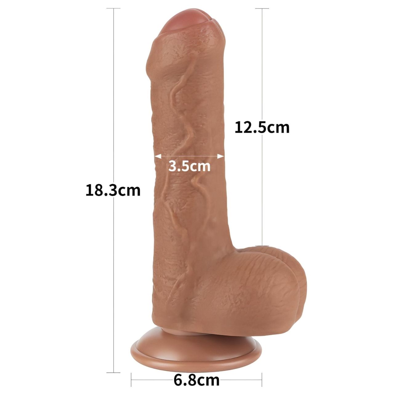 Lovetoy Sliding-Skin - herés kétrétegű dildó - 18,3 cm (testszínű) Lovetoy Sliding-Skin - herés kétrétegű dildó - 18,3 cm (testszínű)