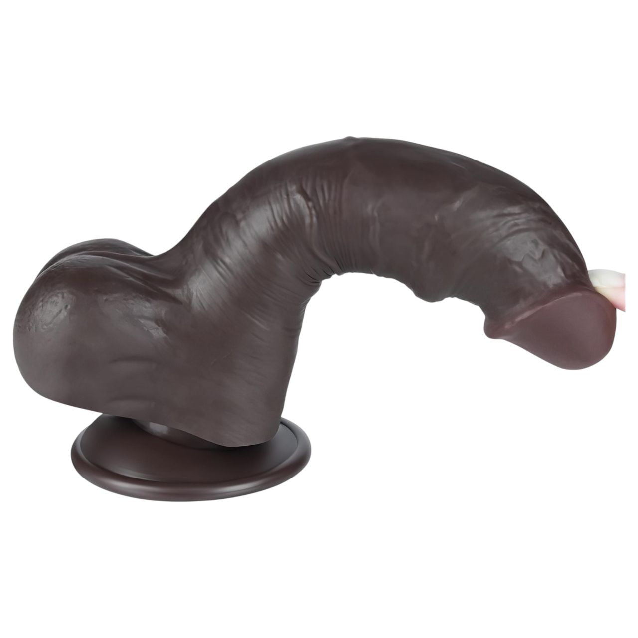 Lovetoy Sliding-Skin - herés kétrétegű dildó - 20 cm (barna) Lovetoy Sliding-Skin - herés kétrétegű dildó - 20 cm (barna)