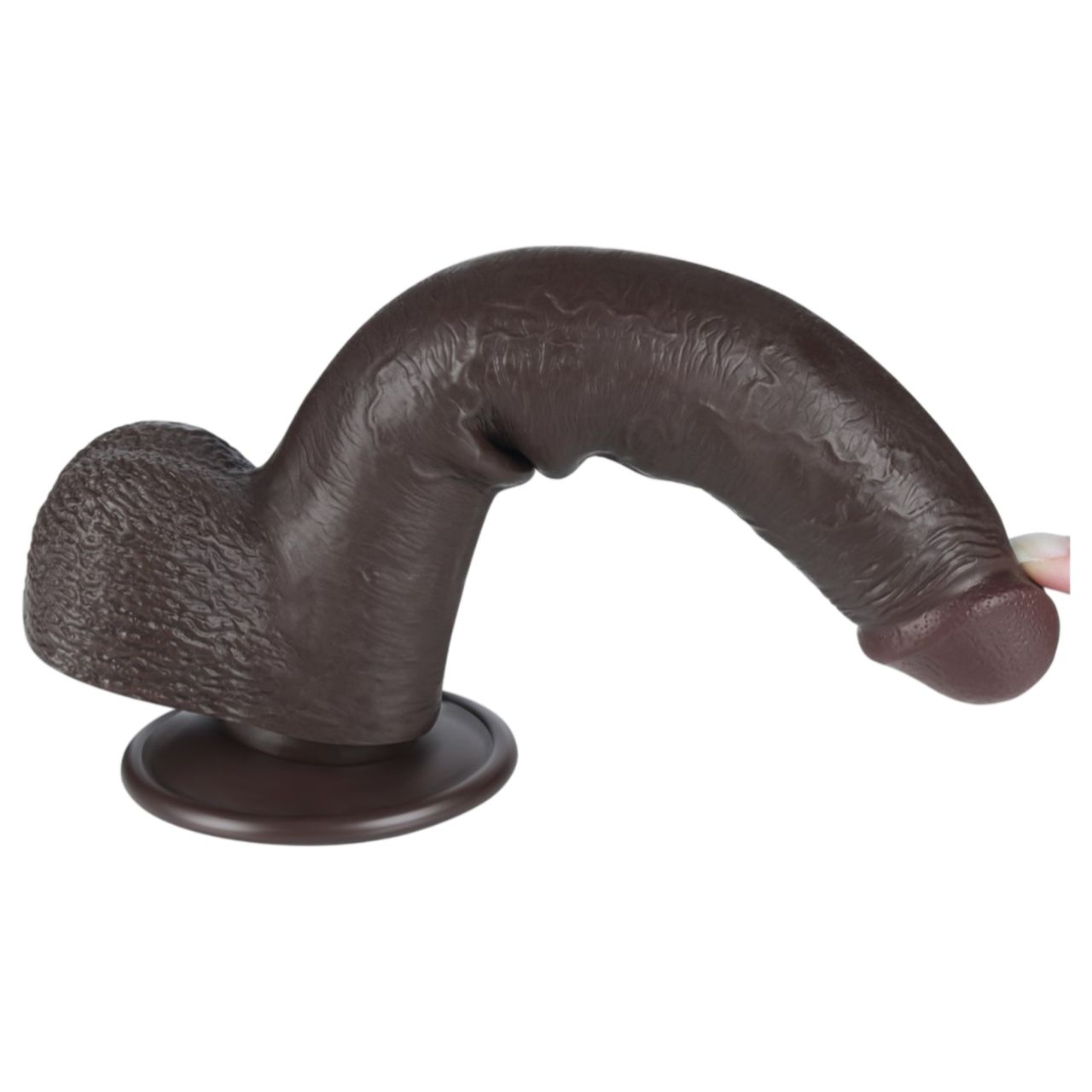 Sliding-Skin - tapadókorongos kétrétegű dildó - 20,8 cm (barna) Sliding-Skin - tapadókorongos kétrétegű dildó - 20,8 cm (barna)