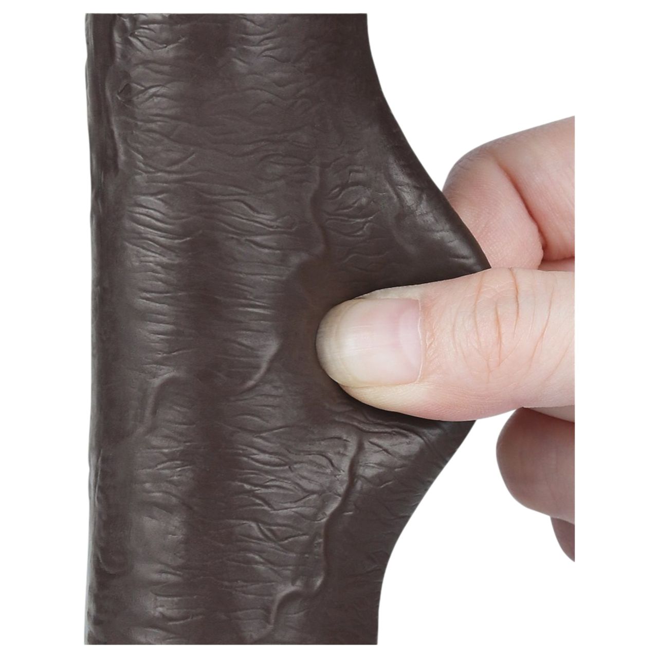 Sliding-Skin - tapadókorongos kétrétegű dildó - 20,8 cm (barna) Sliding-Skin - tapadókorongos kétrétegű dildó - 20,8 cm (barna)