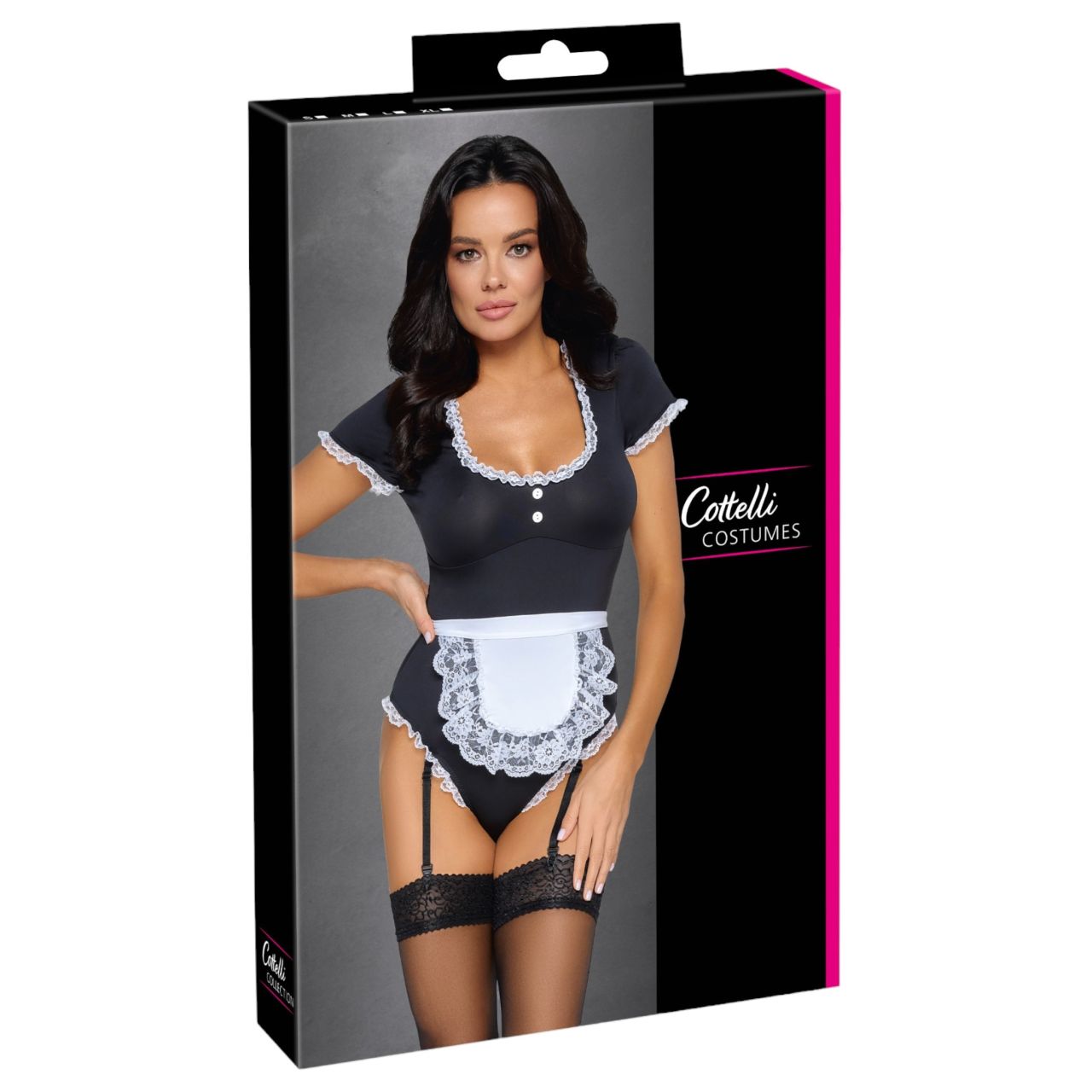 Cottelli - pincérnő body köténnyel (fekete) Cottelli - pincérnő body köténnyel (fekete)